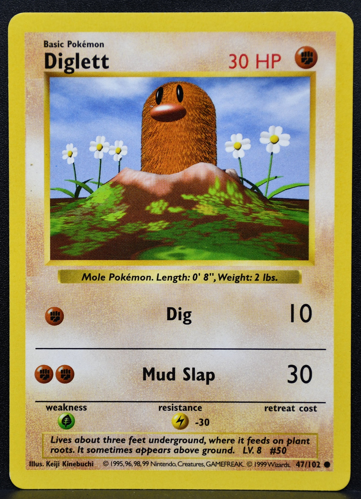 Pokemon TCG Diglett 47/102 Base Set Shadowless LP