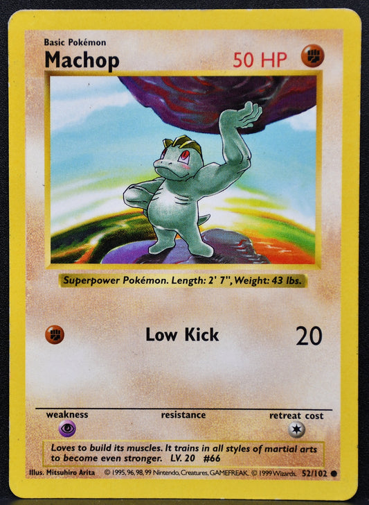 Pokemon TCG Machop 52/102 Base Set Shadowless Damaged #1