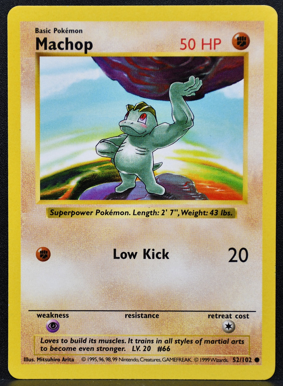 Pokemon TCG Machop 52/102 Base Set Shadowless LP
