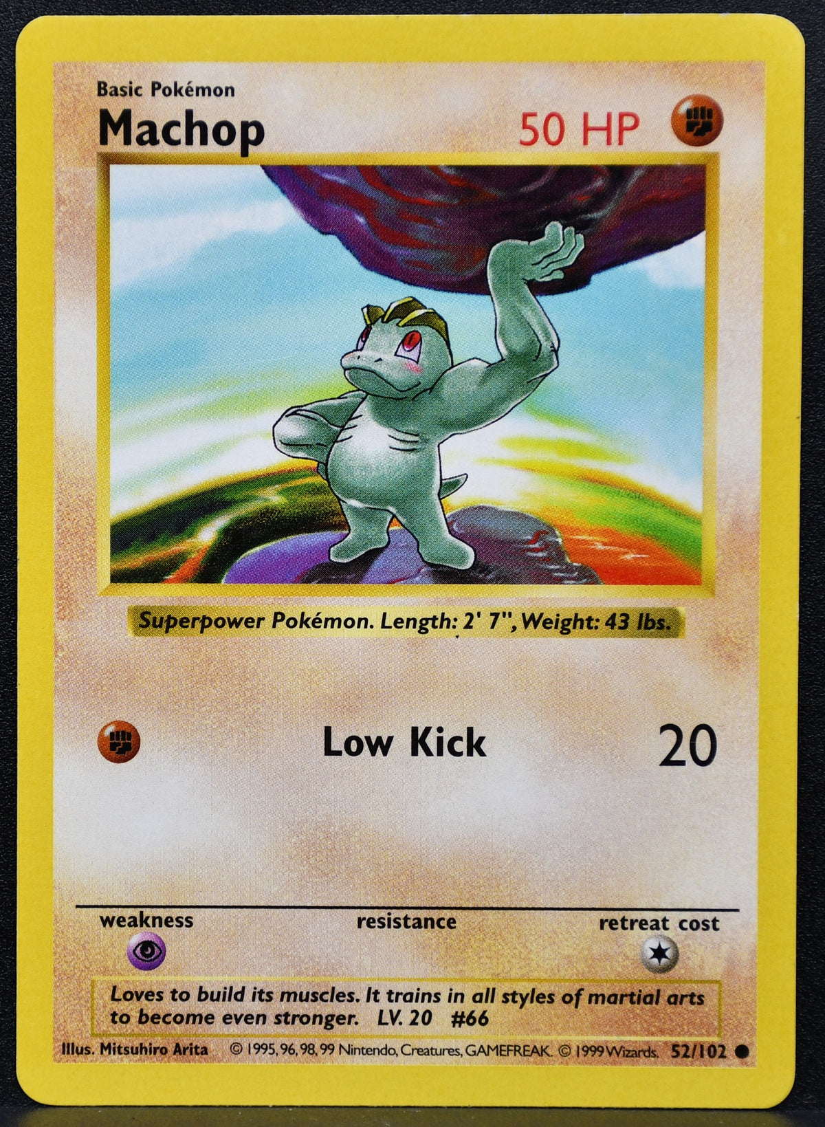 Pokemon TCG Machop 52/102 Base Set Shadowless MP #1