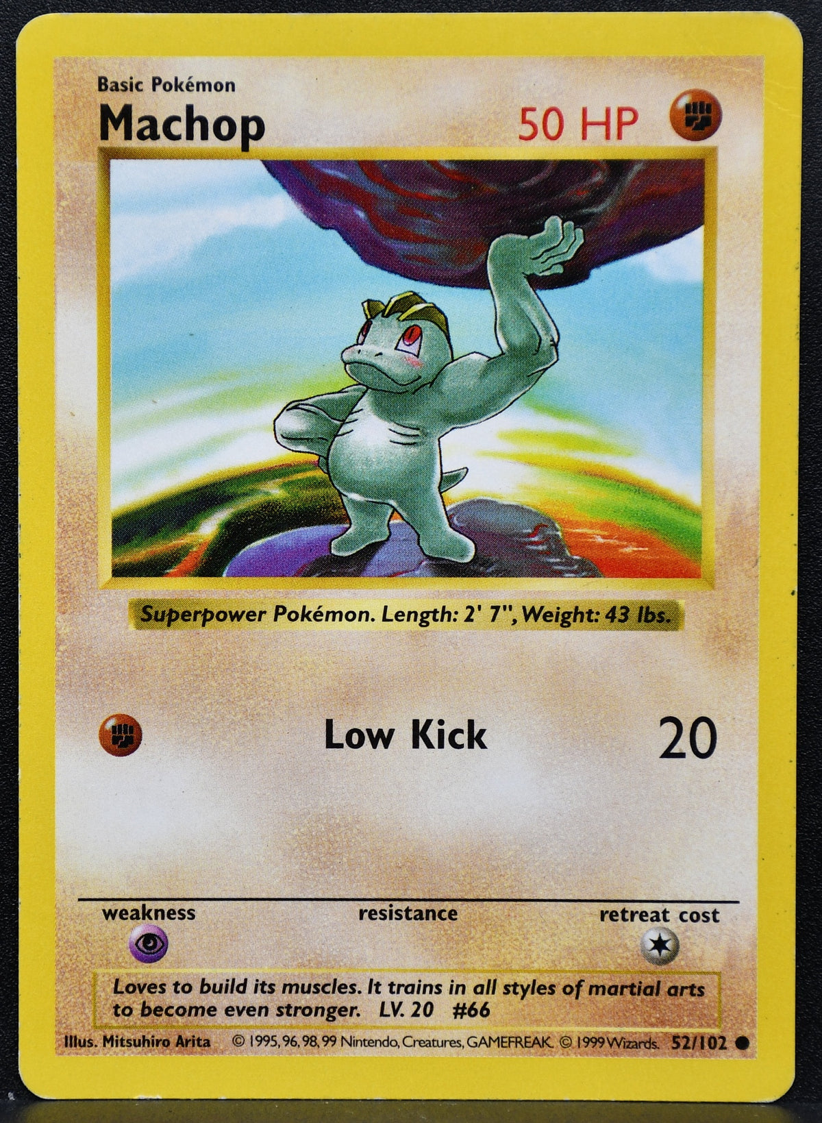 Pokemon TCG Machop 52/102 Base Set Shadowless MP