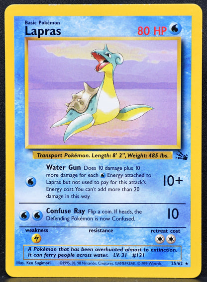 Pokemon TCG Lapras 25/62 Fossil Regular MP