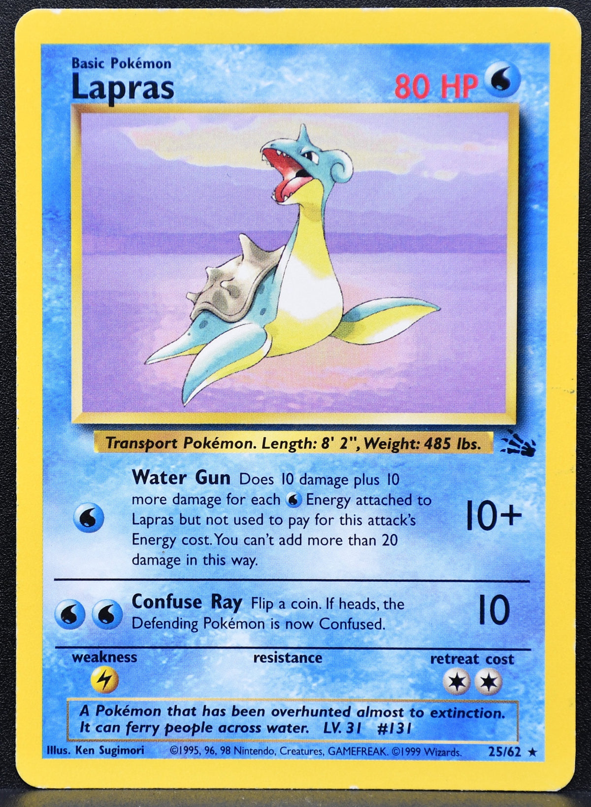 Pokemon TCG Lapras 25/62 Fossil Regular HP