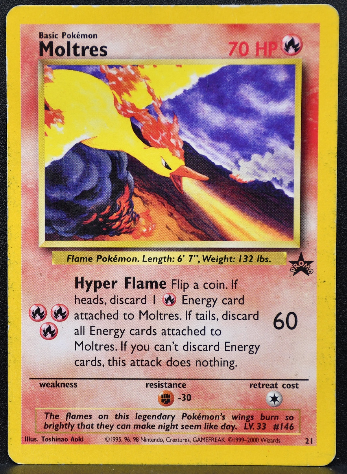 Pokemon TCG Moltres 21 Black Star Promo HP
