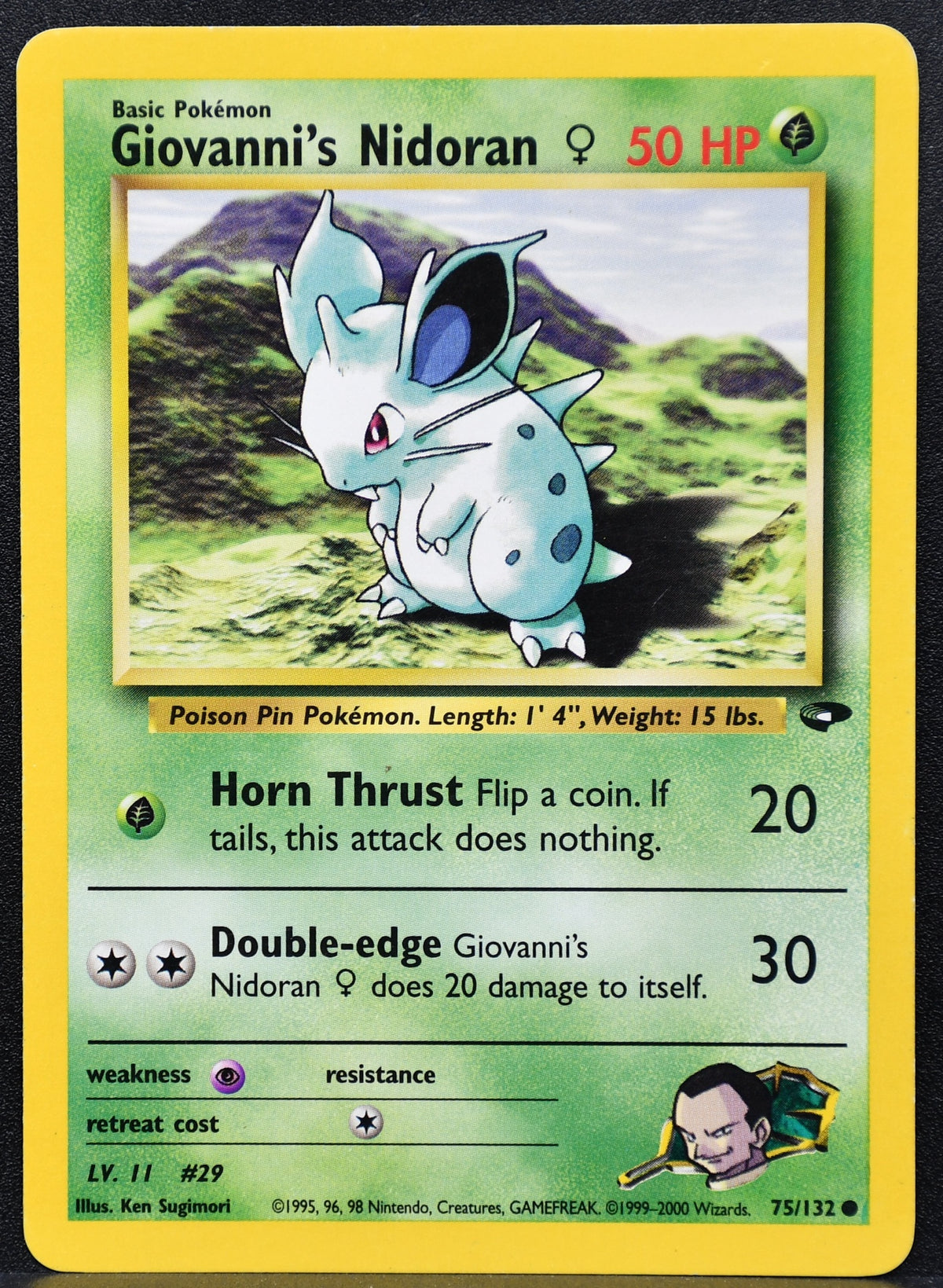 Pokemon TCG Giovanni's Nidoran 75/132 Gym Challenge Regular LP