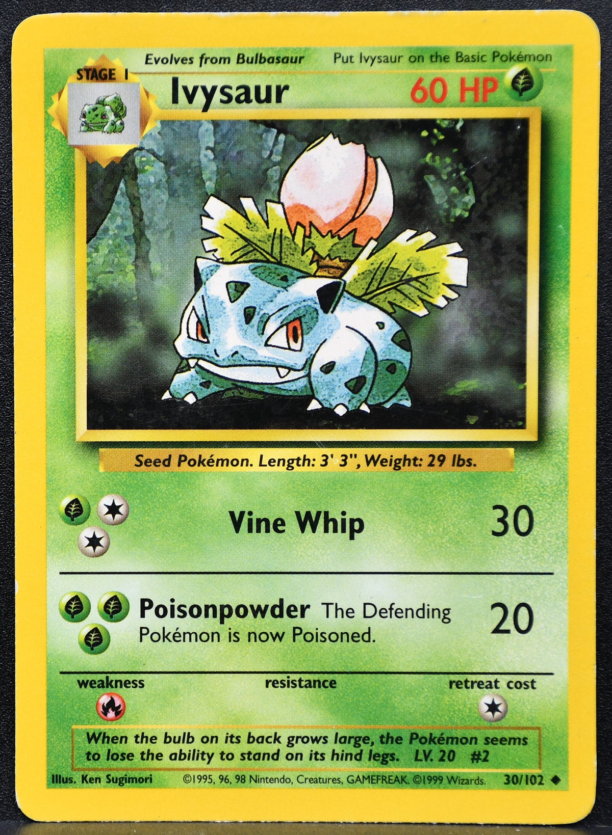Pokemon TCG Ivysaur 30/102 Base Set Regular Damaged