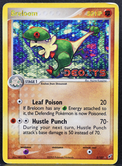 Pokemon TCG Breloom 3/107 Ex Deoxys Stamped Holo HP