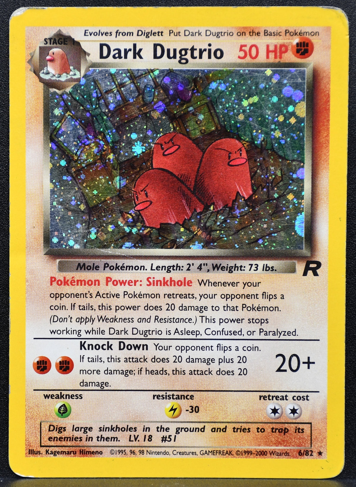 Pokemon TCG Dark Dugtrio 6/82 Team Rocket Holofoil HP