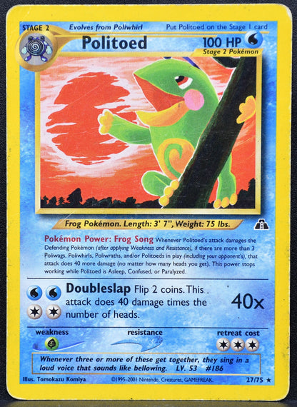 Pokemon TCG Politoed 27/75 Neo Discovery Regular Damaged