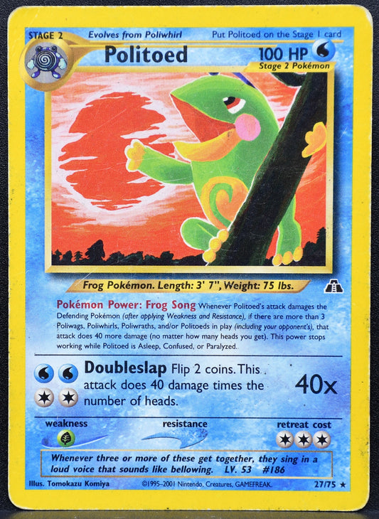 Pokemon TCG Politoed 27/75 Neo Discovery Regular Damaged