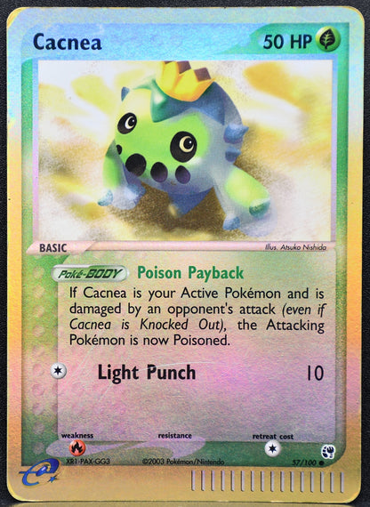 Pokemon TCG Cacnea 57/100 EX Sandstorm Reverse Holo MP