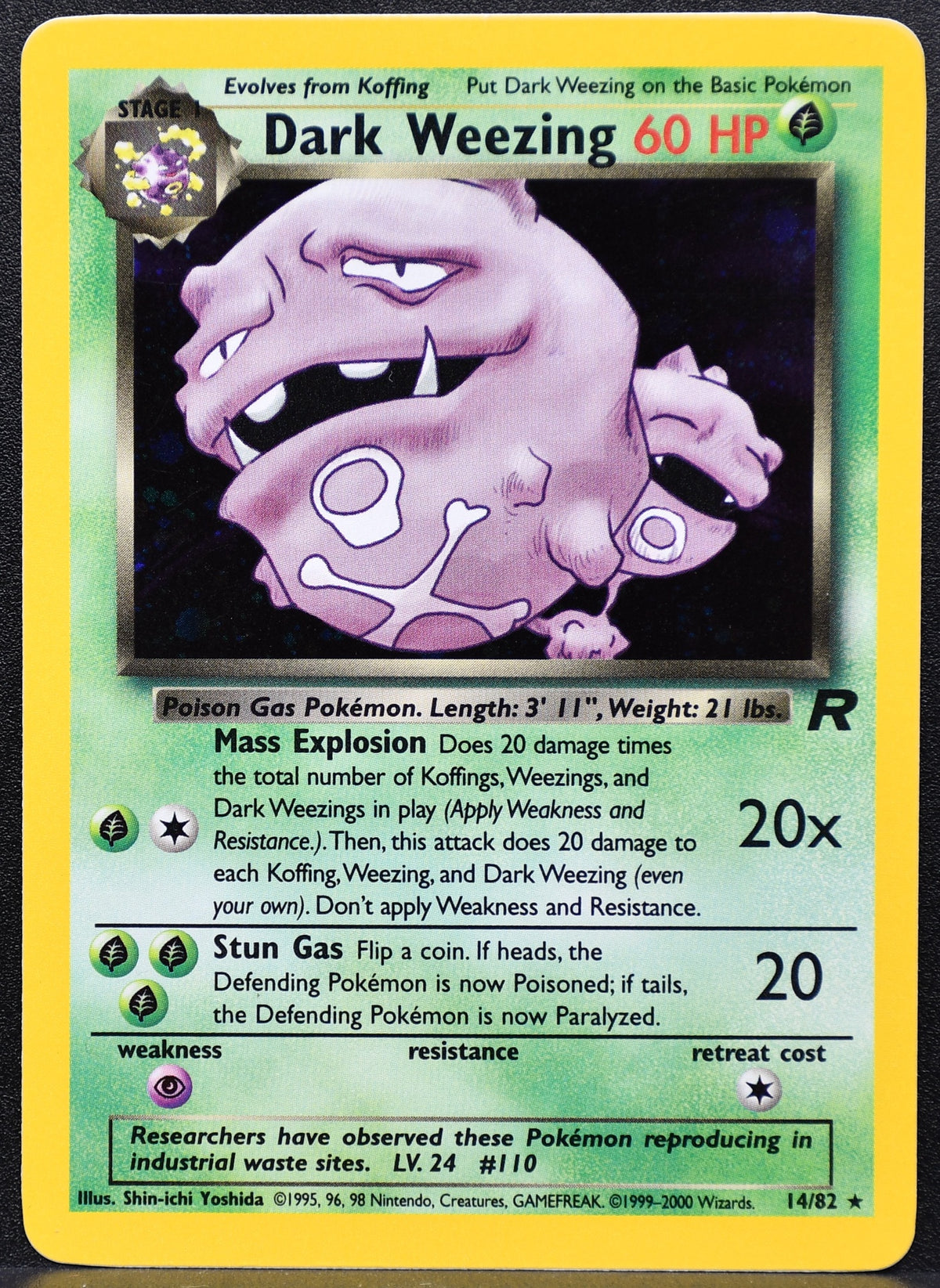 Pokemon TCG Dark Weezing 14/82 Team Rocket Holofoil Damaged