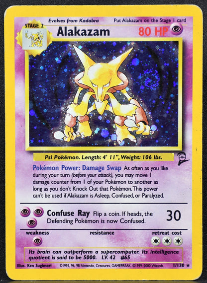 Pokemon TCG Alakazam 1/130 Base Set 2 Holofoil HP