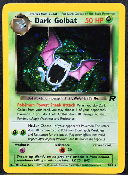 Pokemon TCG Dark Golbat 7/82 Team Rocket Holofoil Damaged