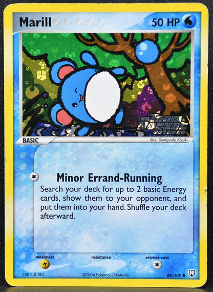 Pokemon TCG Marill 68/109 Ex Team Rocket Returns Stamped Holo Damaged