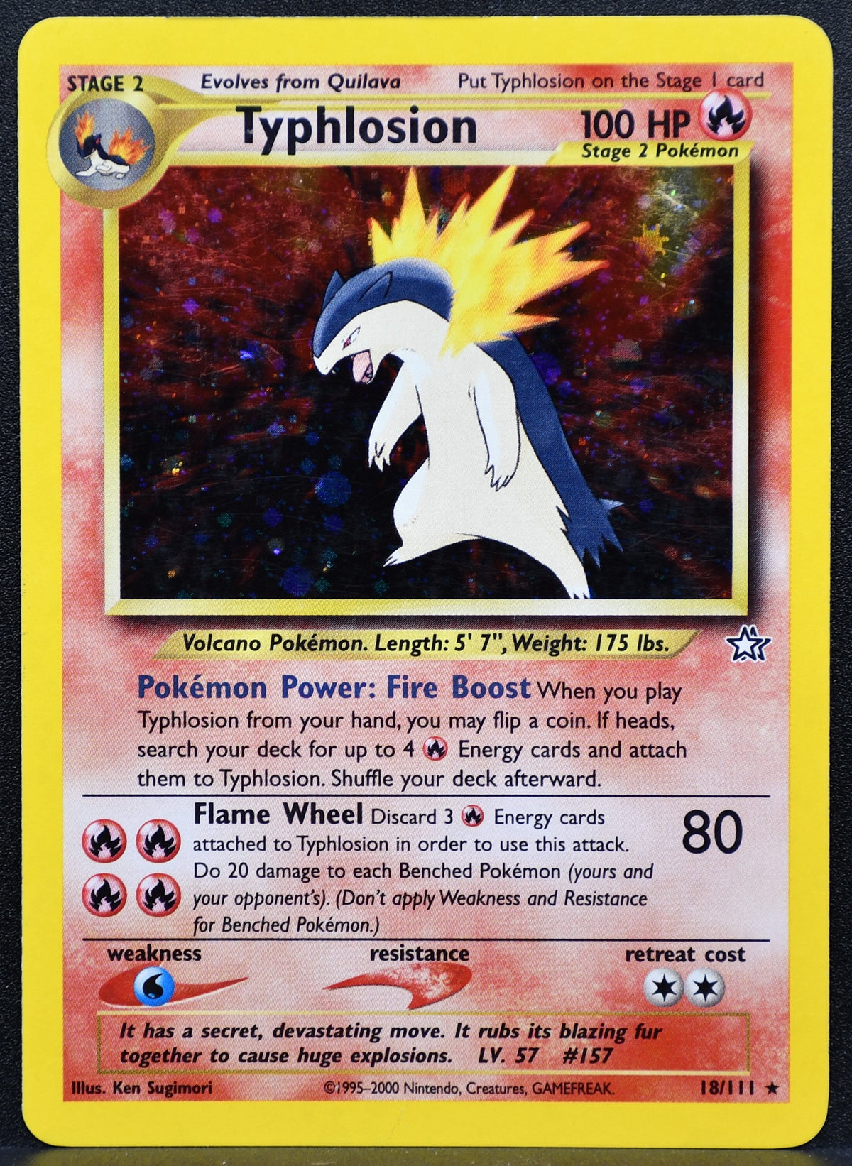 Pokemon TCG Typhlosion 18/111 Neo Genesis Holofoil NM