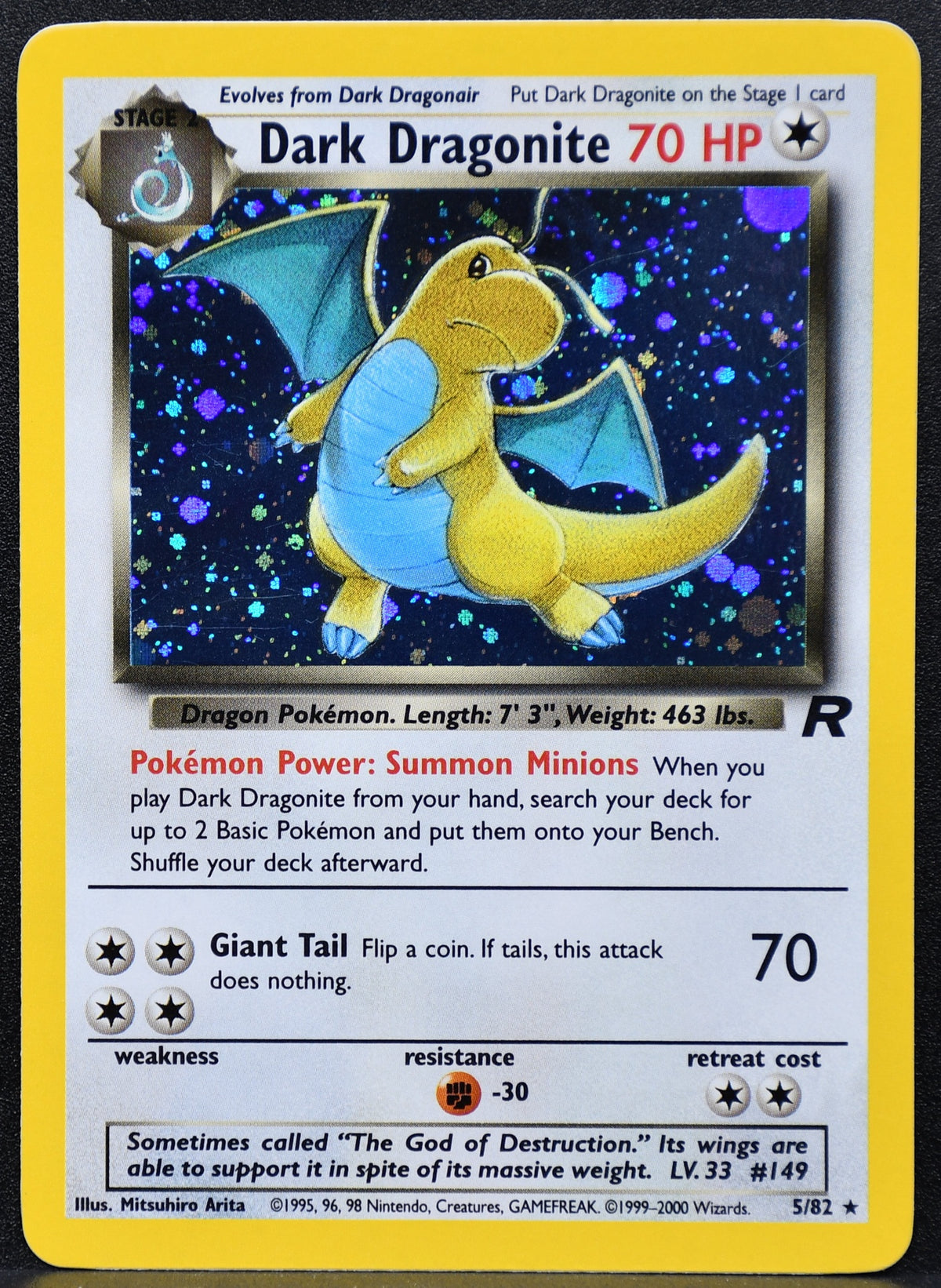 Pokemon TCG Dark Dragonite 5/82 Team Rocket Holofoil LP