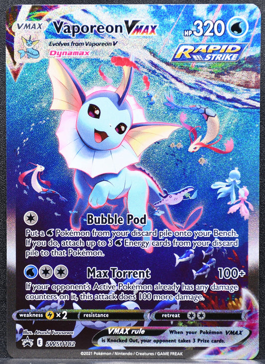 Pokemon TCG Vaporeon VMAX SWSH182 Black Star Promo Full Art NM