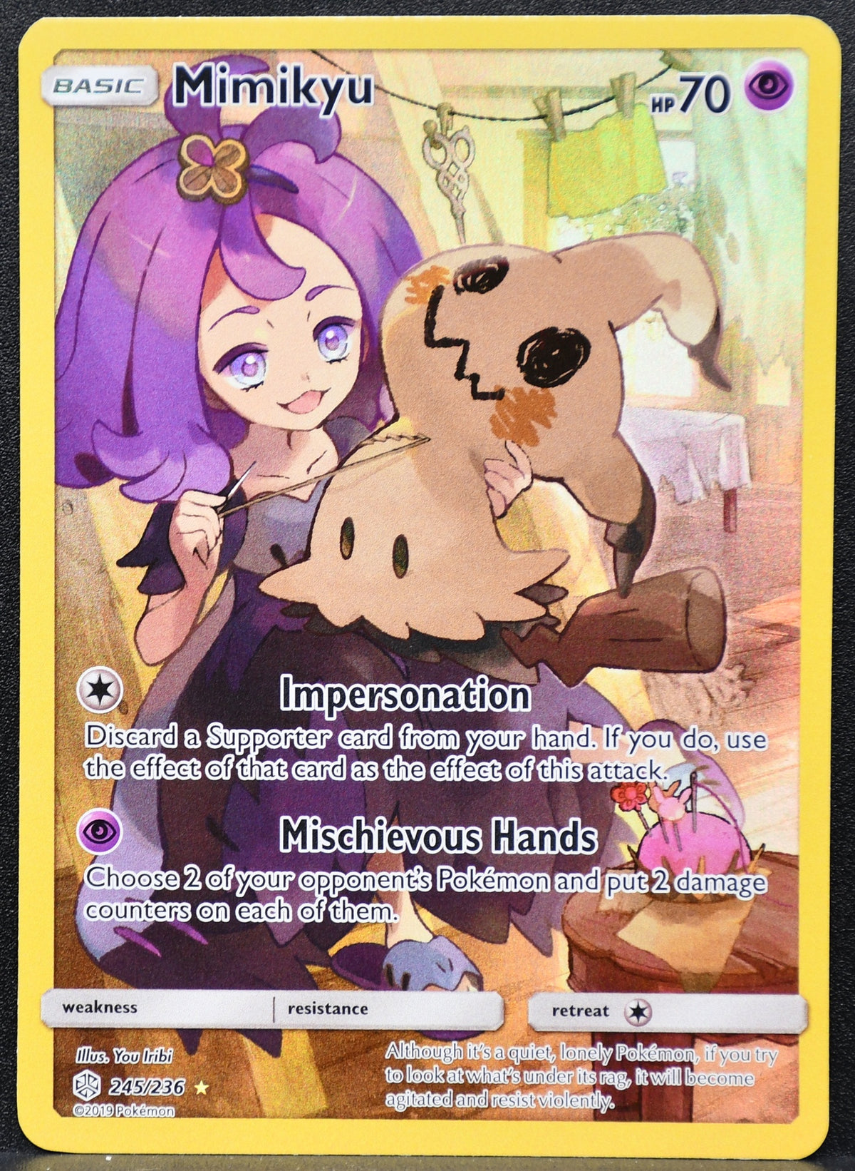 Pokemon TCG Mimikyu 245/236 Cosmic Eclipse Full Art NM