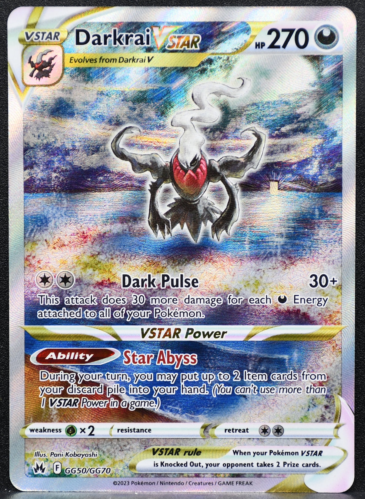 Pokemon TCG Darkrai VSTAR GG50/GG70 Crown Zenith Galarian Gallery Full Art NM
