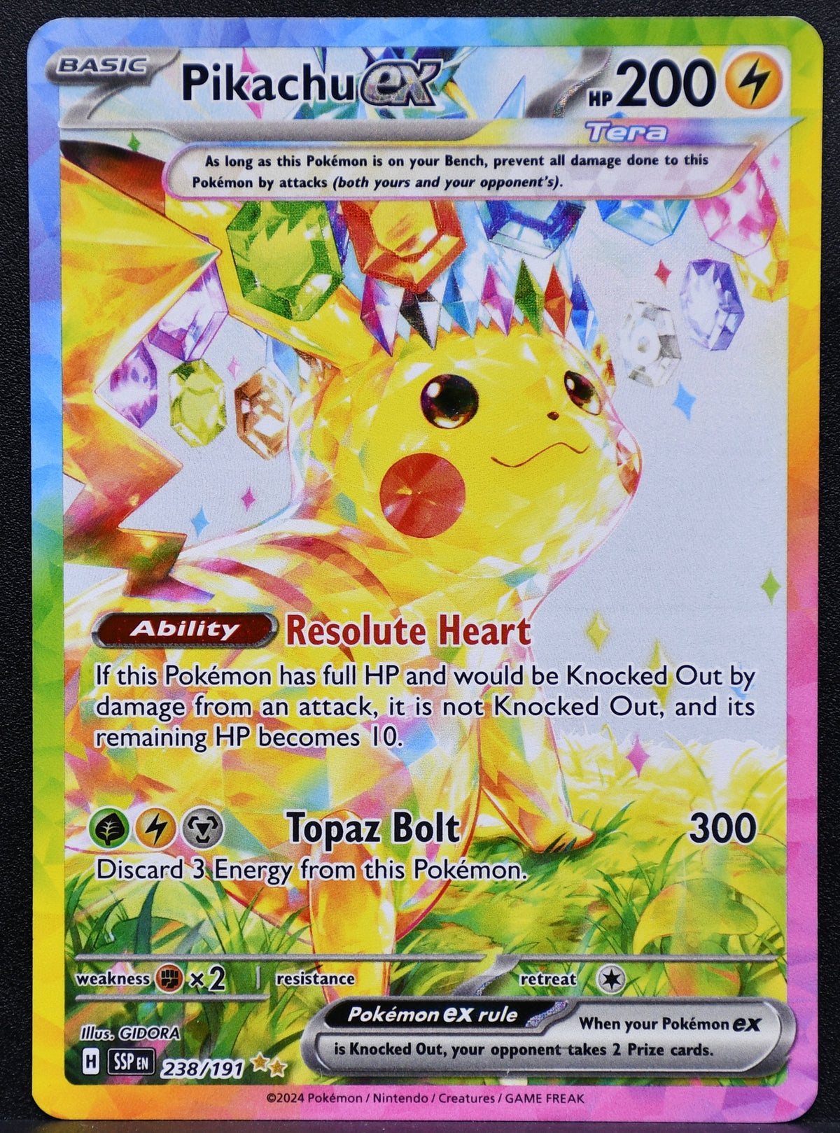 Pokemon TCG Pikachu ex 238/191 Surging Sparks Full Art NM
