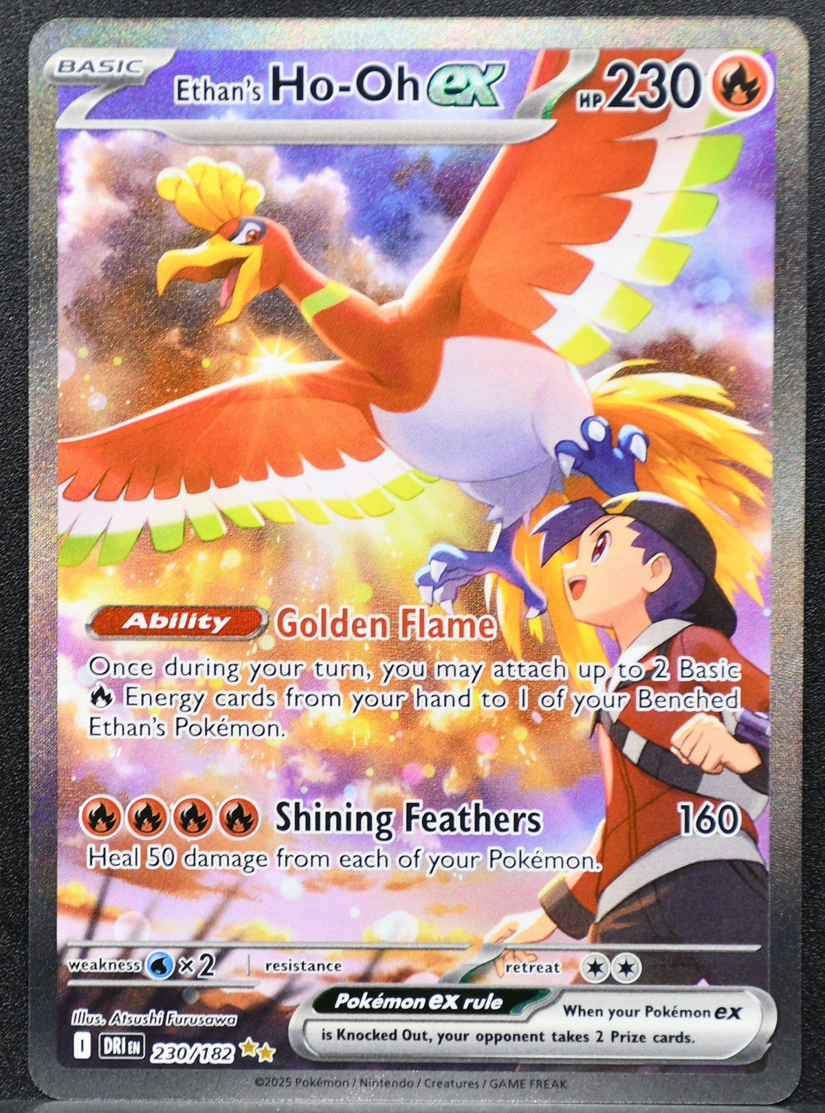 Pokemon TCG Ethan's Ho-Oh ex 230/182 Destined Rivals Full Art NM