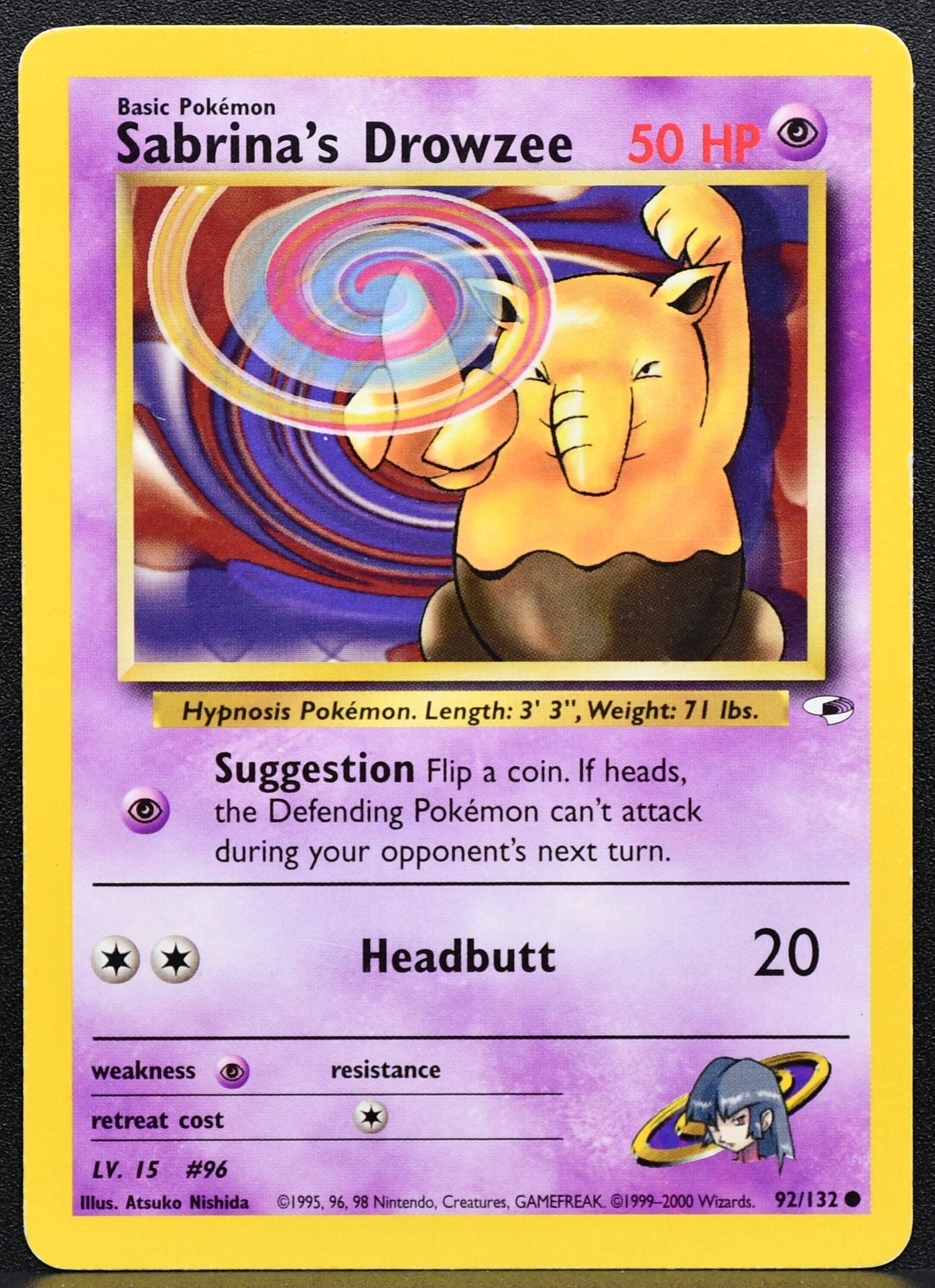 Pokemon TCG Sabrina's Drowzee Gym Heroes 092/132 Unlimited HP EN