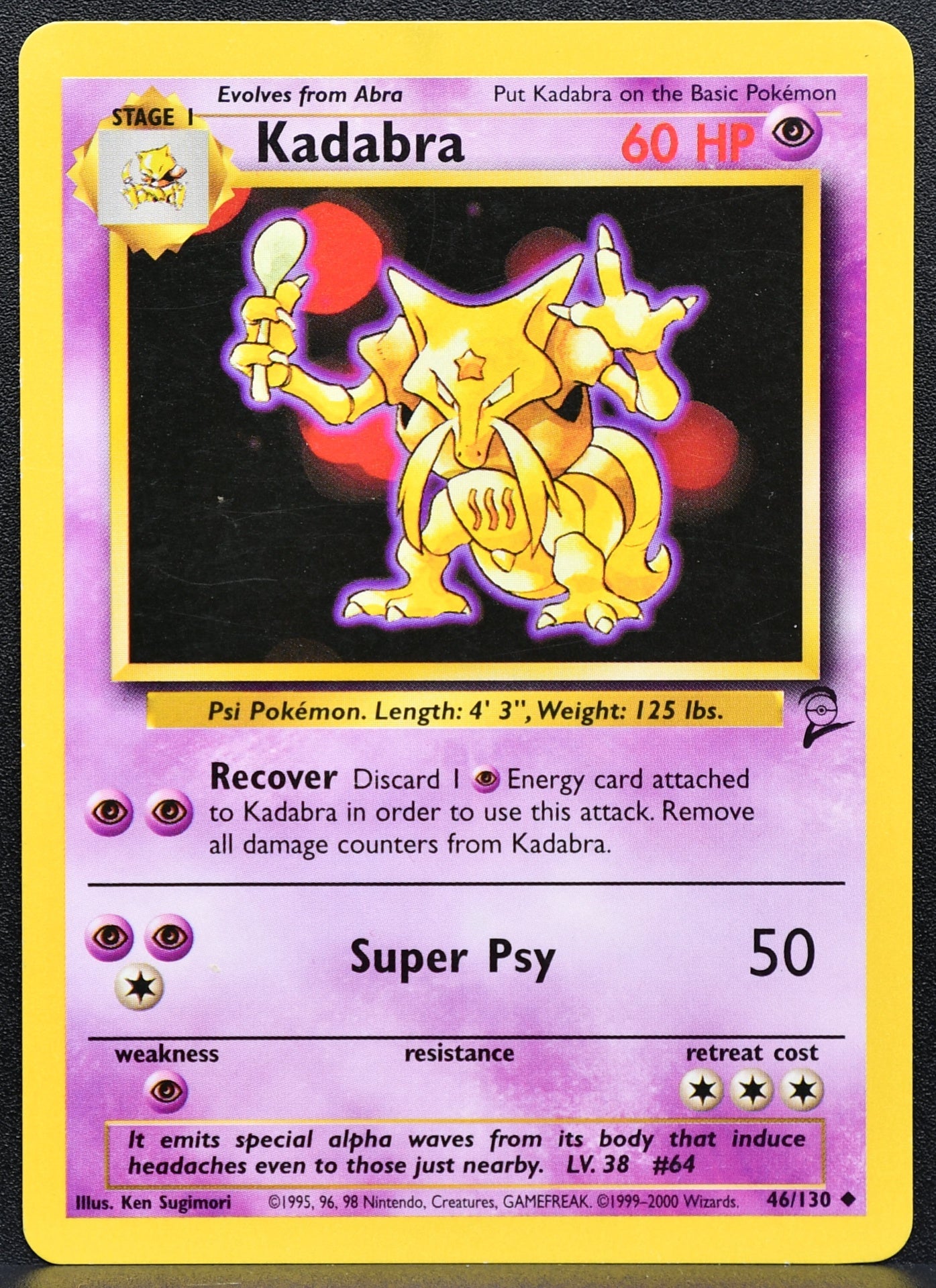 Pokemon TCG Kadabra Base Set 2 046/130 Normal MP EN
