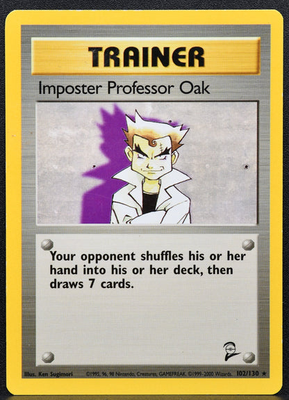 Pokemon TCG Imposter Professor Oak Base Set 2 102/130 Normal HP EN