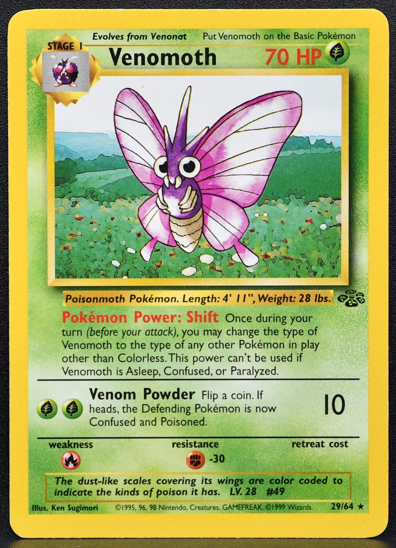 Pokemon TCG Venomoth (29) Jungle 29/64 Unlimited HP EN