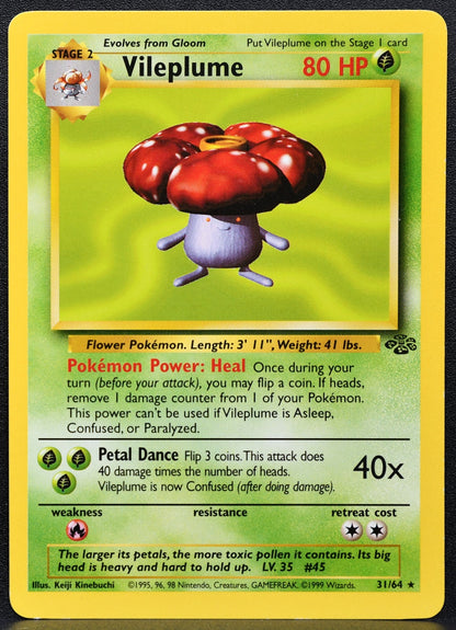 Pokemon TCG Vileplume (31) Jungle 31/64 Unlimited LP EN