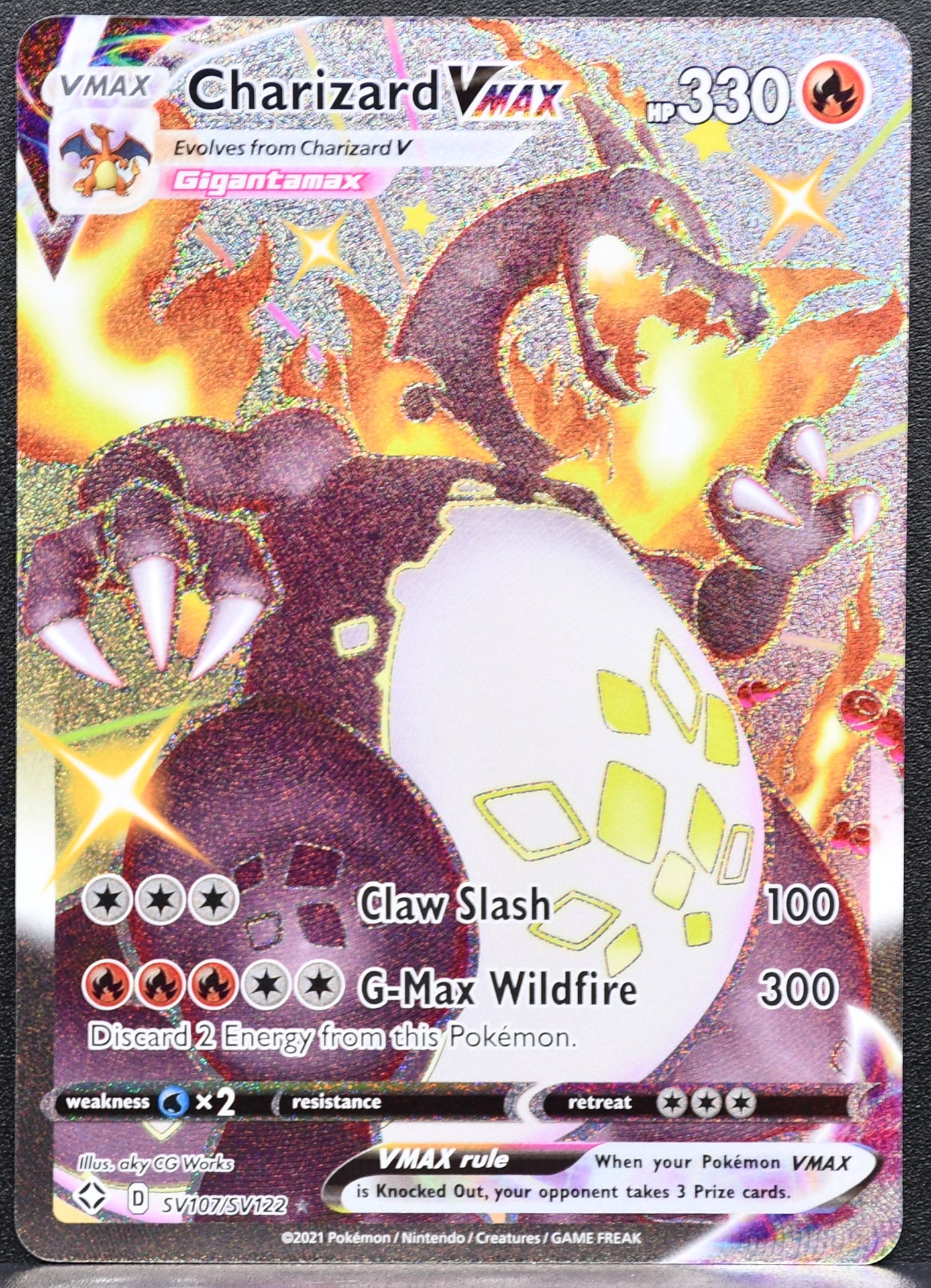 Pokemon TCG Charizard VMAX SV107/SV122 Shining Fates Shining Vault NM EN