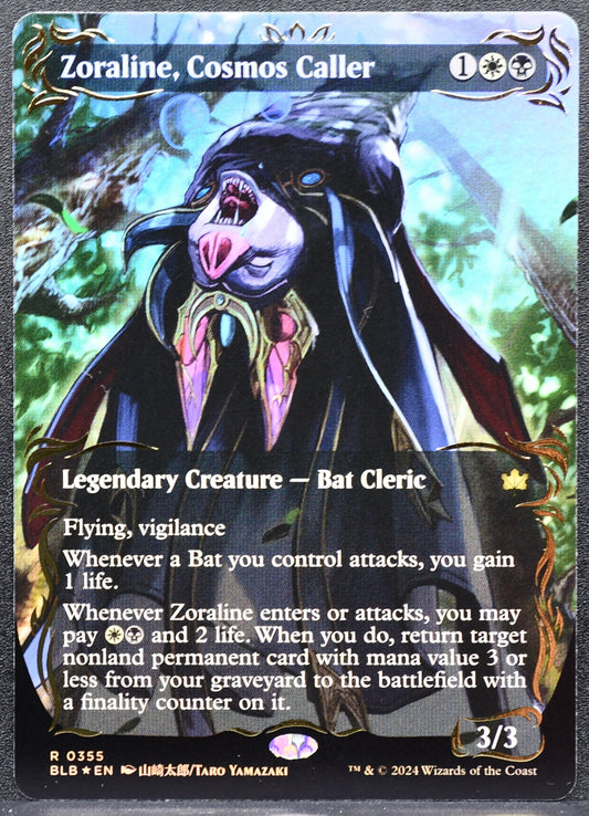 MTG Zoraline Cosmos Caller Bloomburrow 0355  Borderless Raised Foil NM