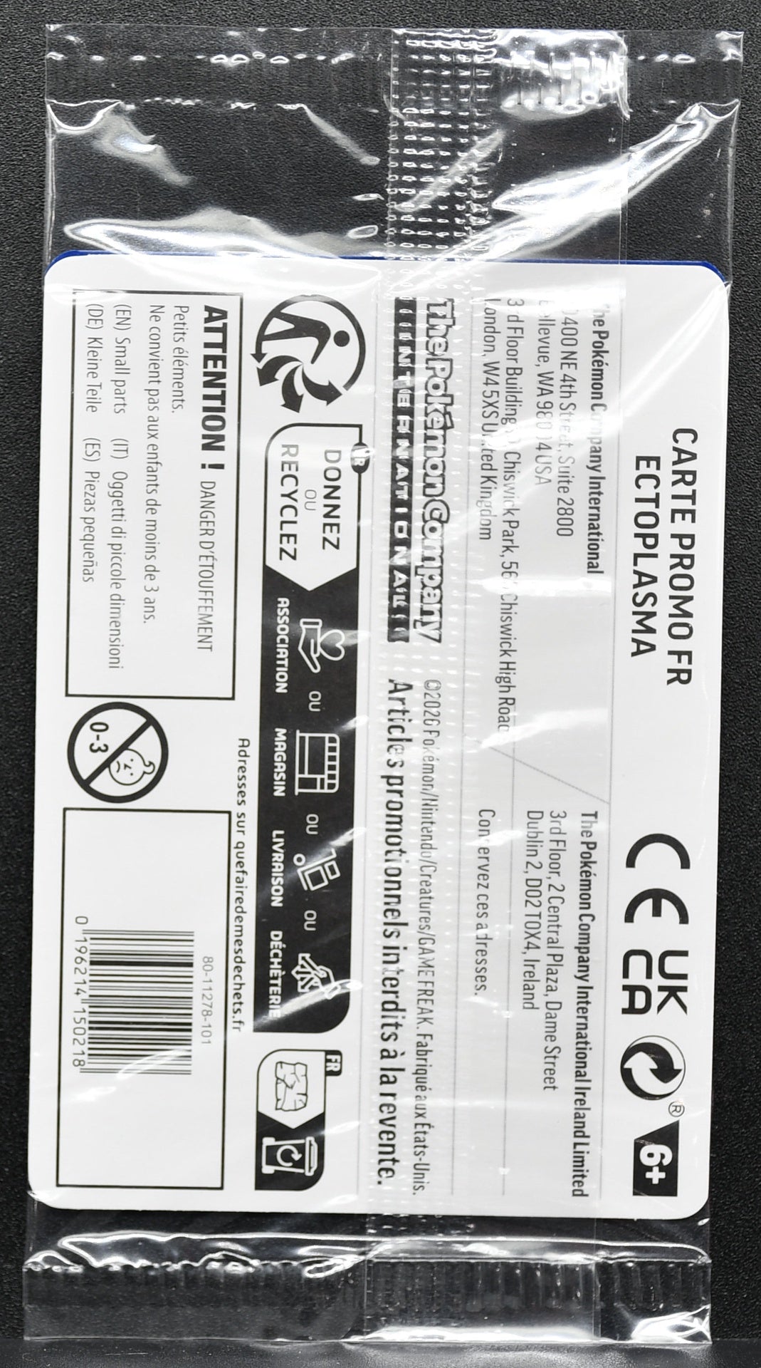 Pokemon TCG Gengar Ectoplasma EB Games Promo Sealed FR