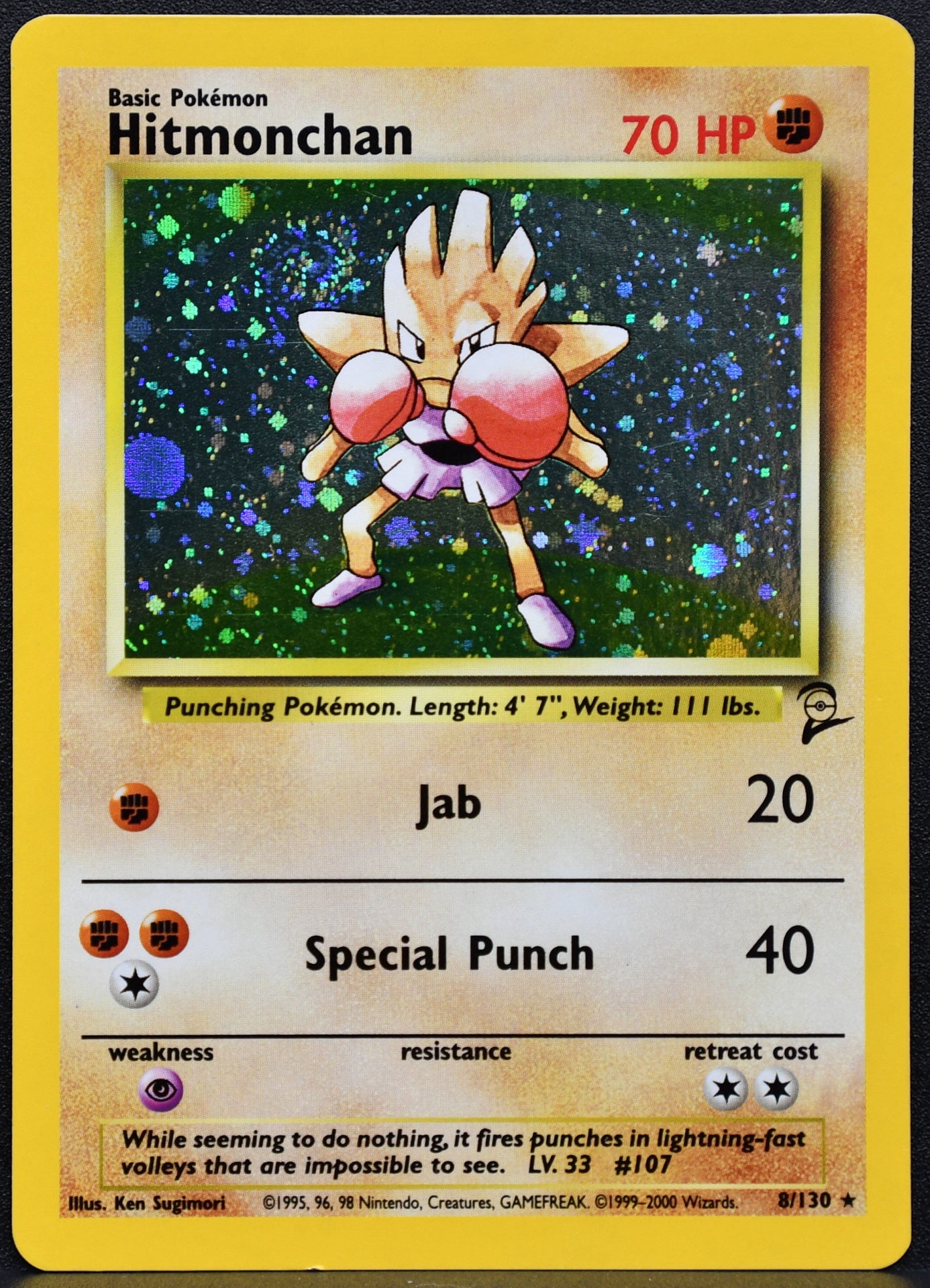 Pokémon Hitmonchan 008/130 Base Set 2 MP