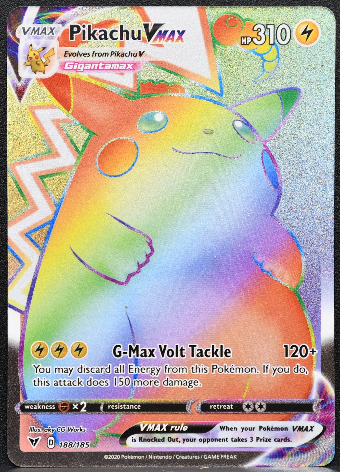 Pokémon Pikachu VMAX Secret 188/185 SWSH04: Vivid Voltage NM