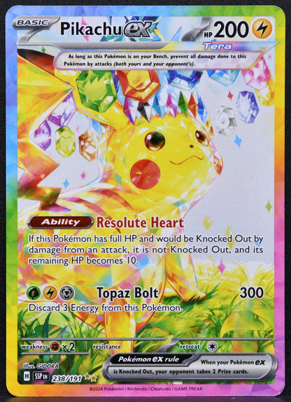 Pikachu ex 238 191 (238/191) - SV08: Surging Sparks - NM