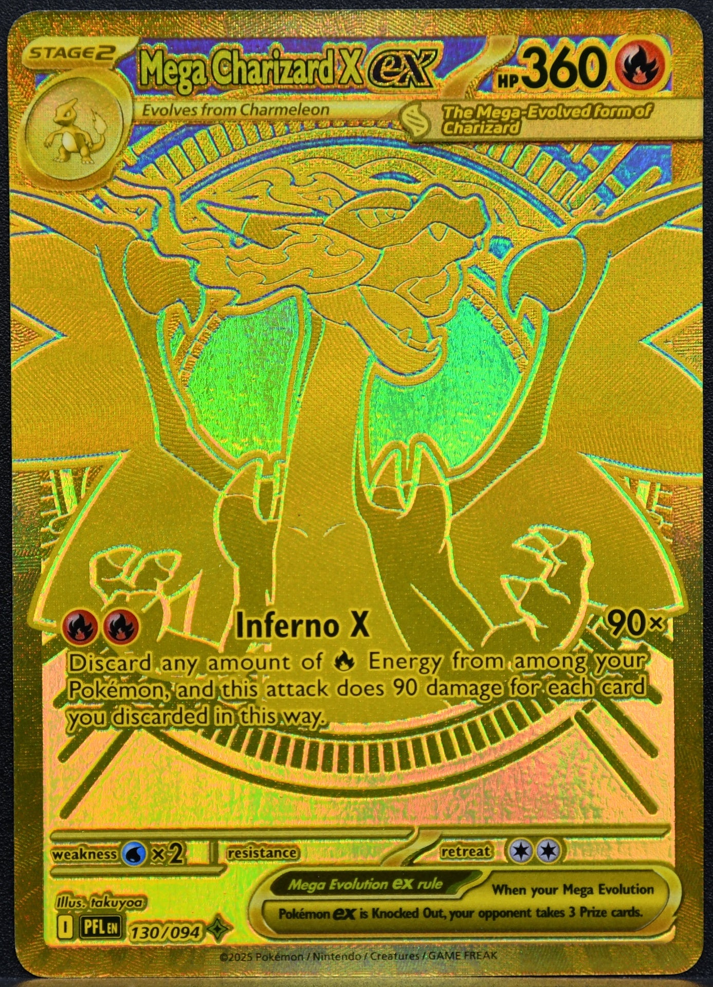 Pokemon TCG Mega Charizard X ex 130/094 Phantasmal Flames NM