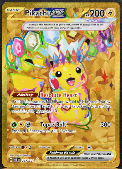 Pokemon TCG Pikachu ex 247/191 Surging Sparks NM