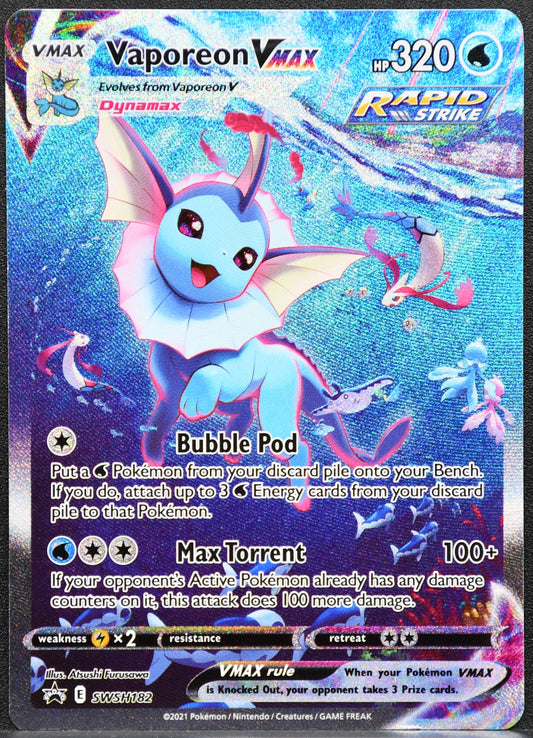 Pokemon TCG Vaporeon VMAX SWSH182 Promo NM