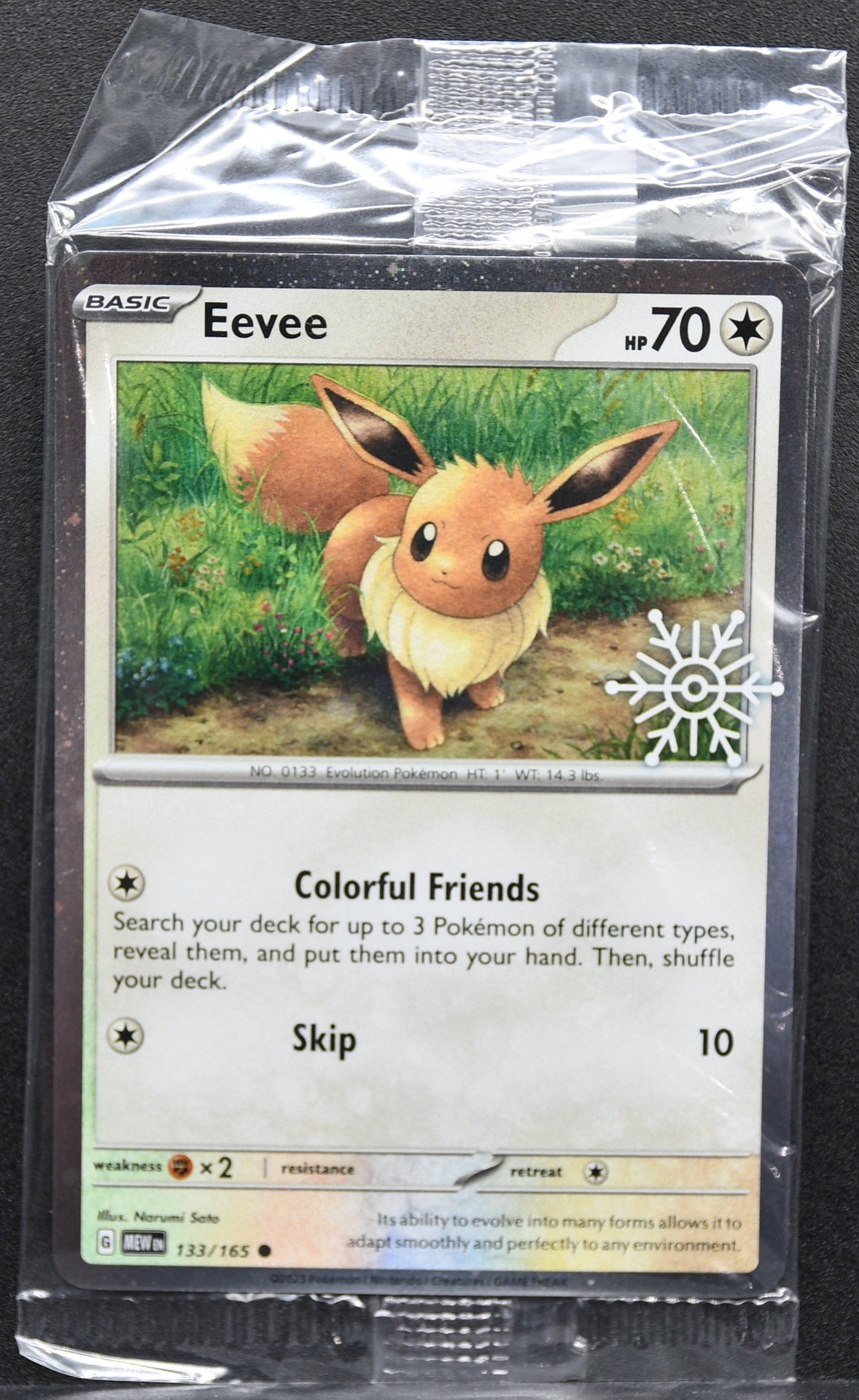 Pokemon TCG Eevee 133/165 Holiday Snowflake Stamp Sealed