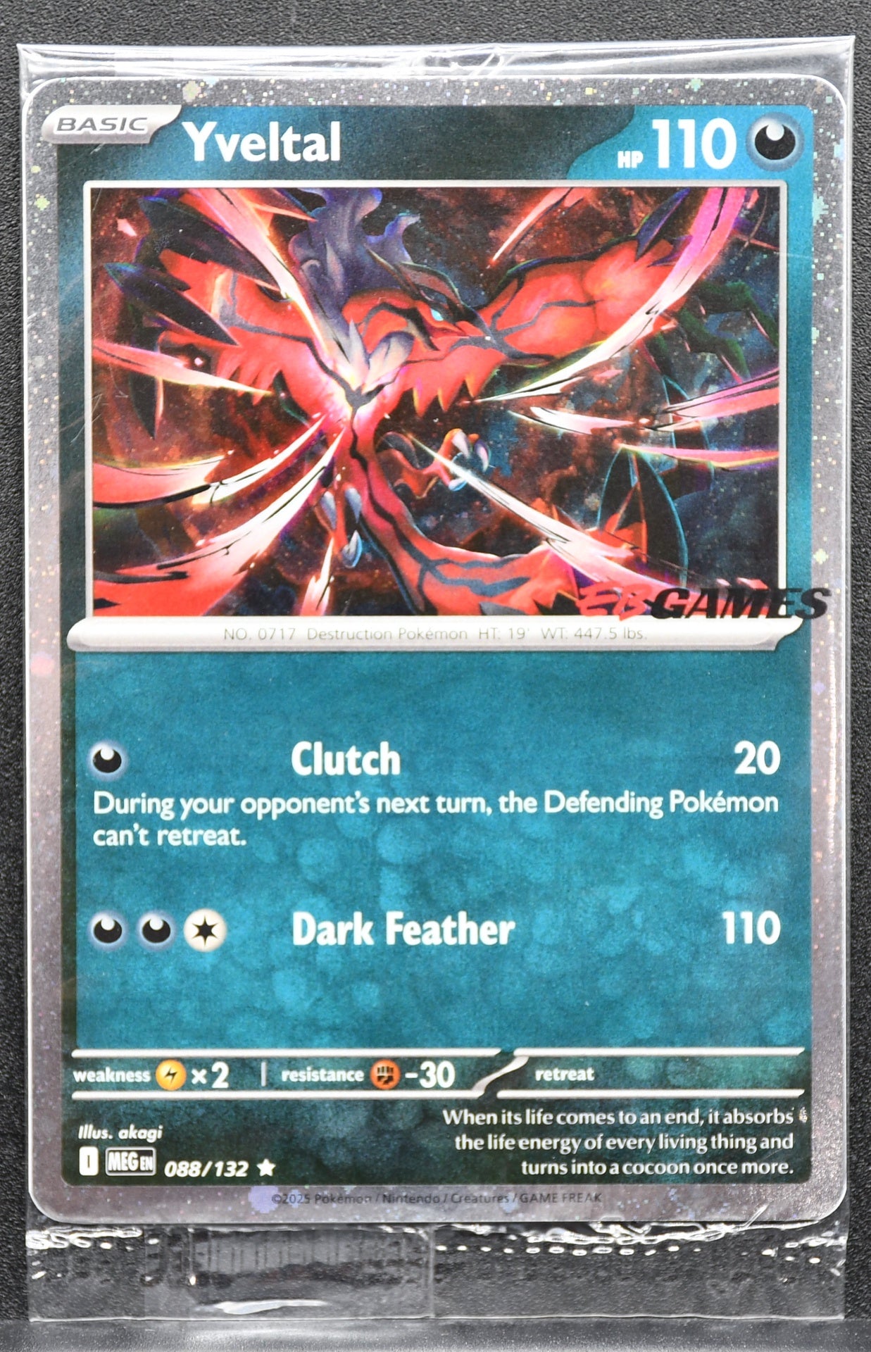 Pokemon TCG Yveltal EB Games stamped 088/132 Mega Evolutions Sealed