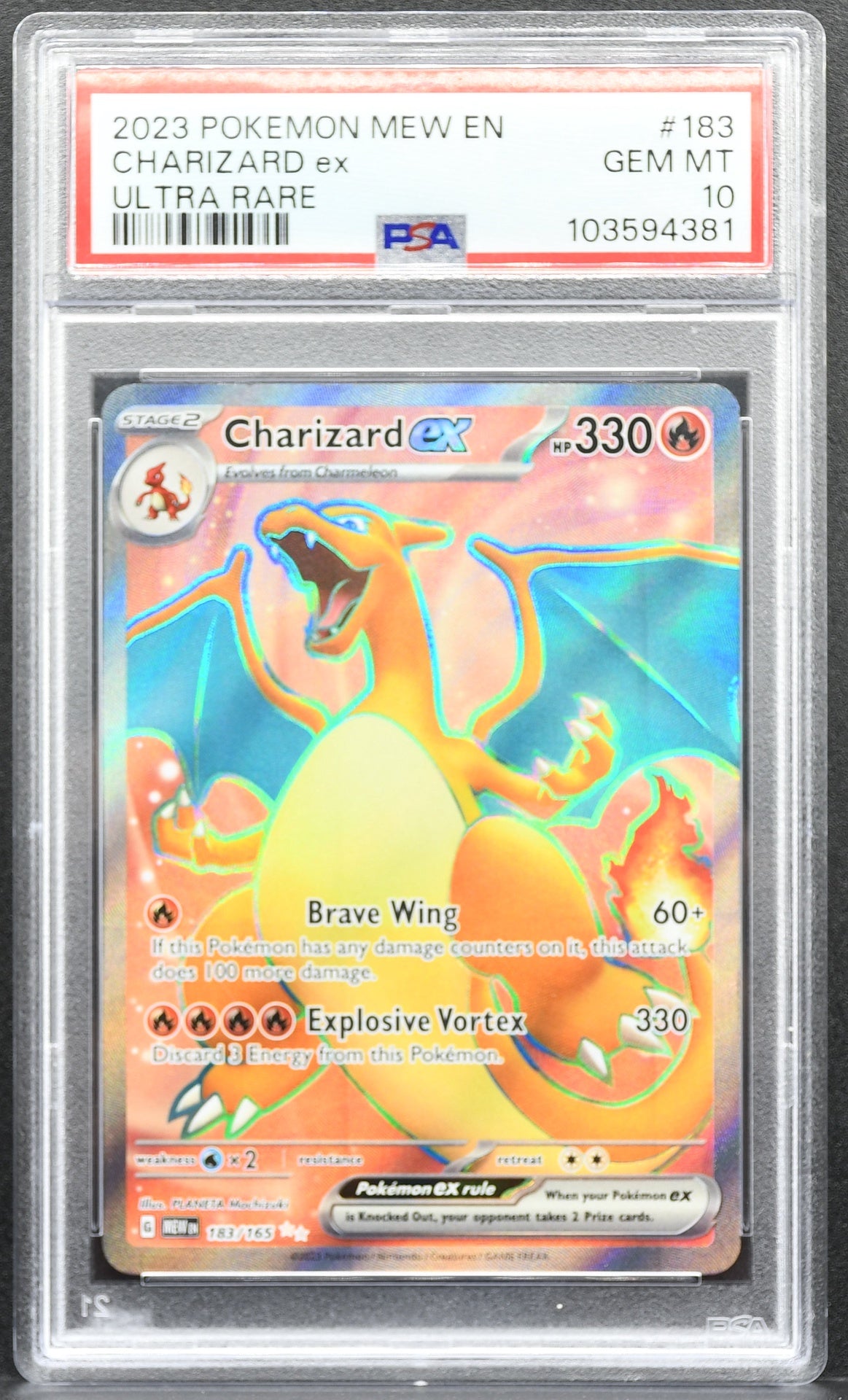 Pokemon TCG Charizard ex 183/165 151 PSA 10