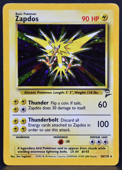 Pokemon TCG Zapdos 020/130 Base Set 2 Holofoil DM