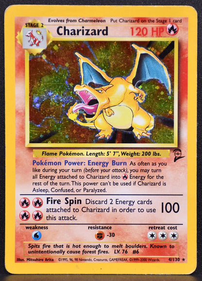 Pokemon TCG Charizard 004/130 Base Set 2 Holofoil HP