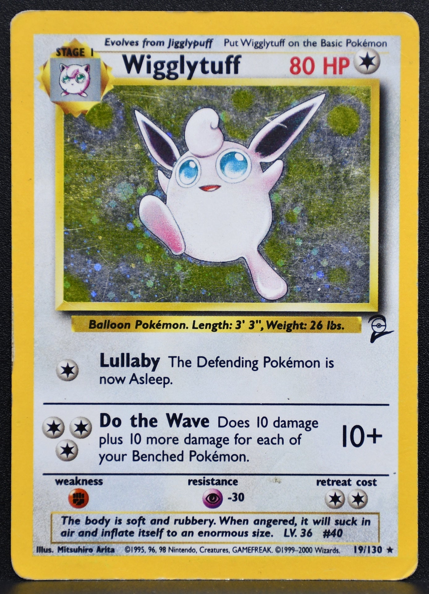 Pokemon TCG Wigglytuff 019/130 Base Set 2 Holofoil DM