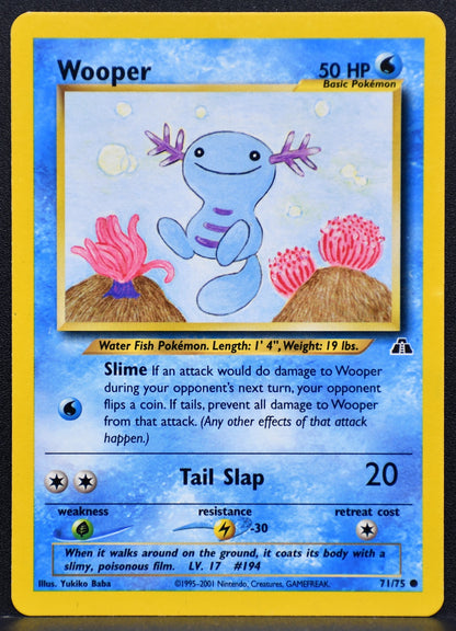 Pokemon TCG Wooper 71/75 Neo Discovery Unlimited LP