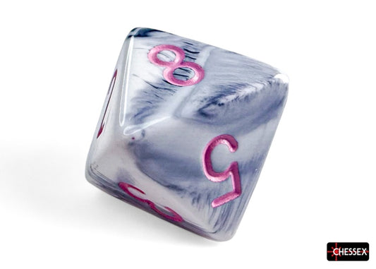 Gemini 7-Die Black-White / Pink Chessex Dice (CHX26469)