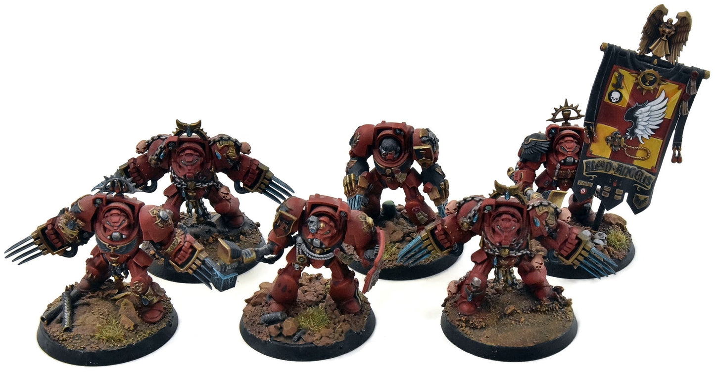 BLOOD ANGELS 6 Terminator Assault Squad #1 WELL PAINTED Warhammer 40K