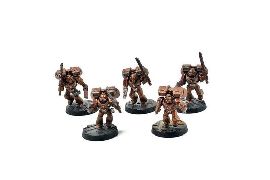 SPACE MARINES MINOTAURS 5 Assault Marines #1 WELL PAINTED 40k